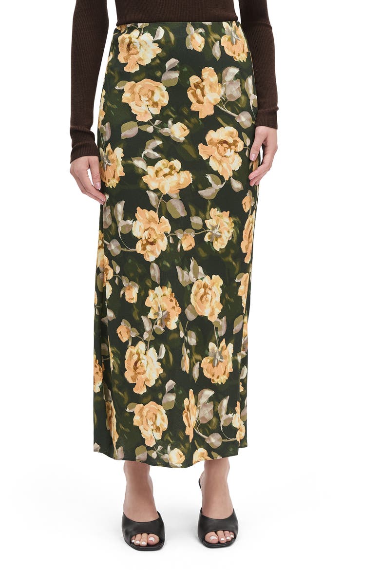 The Favorite Floral Maxi Skirt, Main, color, GOLDEN FLOWERBED
