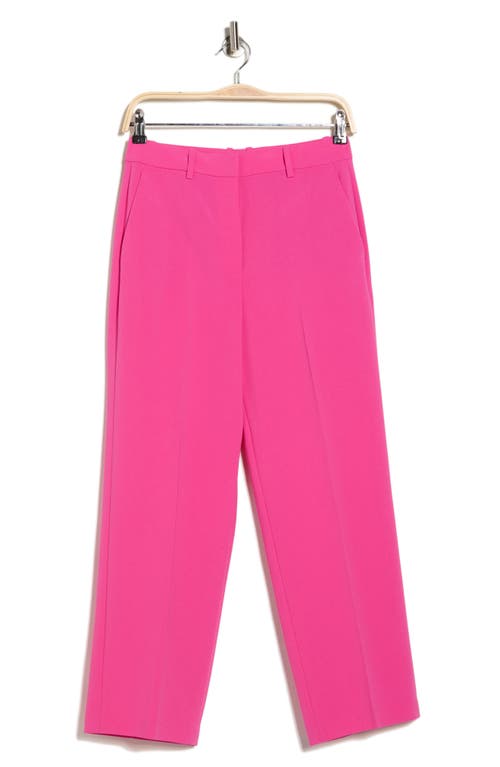 Theory Cropped Wool-blend Straight-leg Pants In Pink