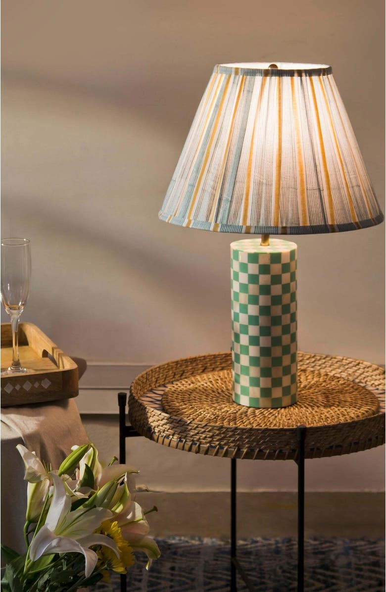 Mela Artisans Sunny Stripes Lamp Shade, Alternate, color, Green