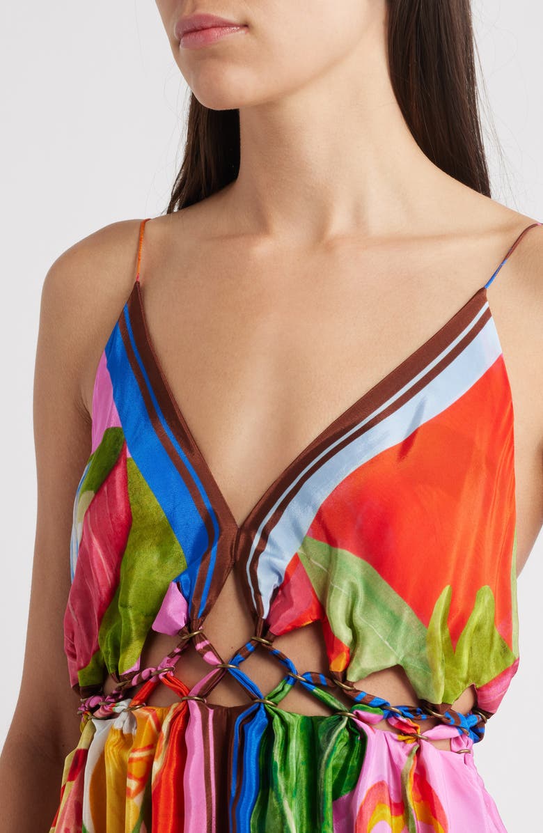 FARM Rio Summer Picnic Cutout Detail Dress, Alternate, color,