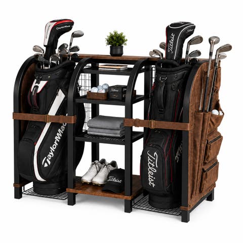 Heritage Premium Golf Organizer - Freestanding Golf Storage Rack