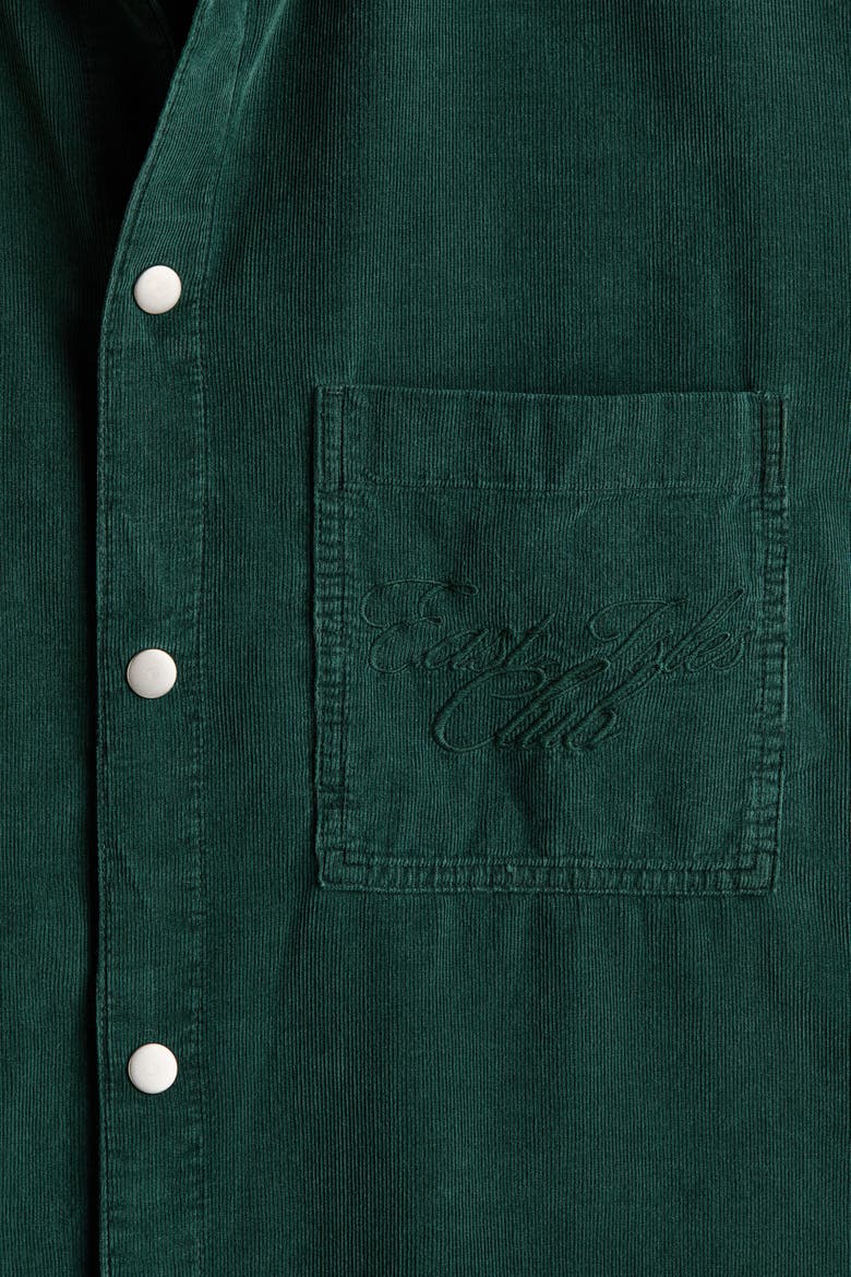 Relaxed-fit Corduroy Shirt, Alternate, color, Dark green