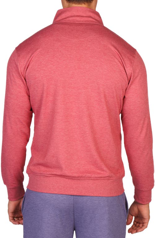 Tailorbyrd French Terry Quarter Zip Pullover In Pink