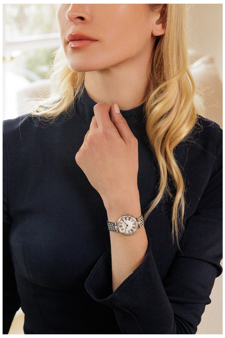 Art Deco Diamond Bracelet Watch, 30mm, Alternate, color, SILVER-TONE