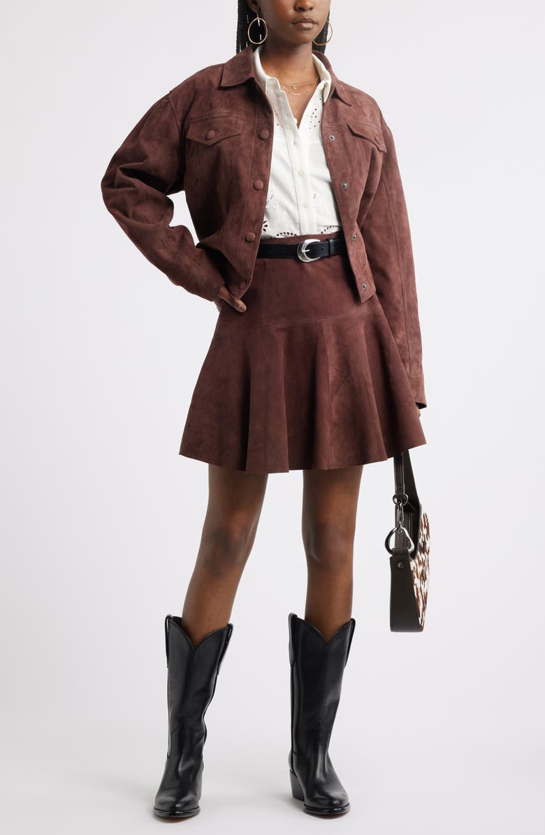 Treasure & Bond Suede Miniskirt, Alternate, color, 