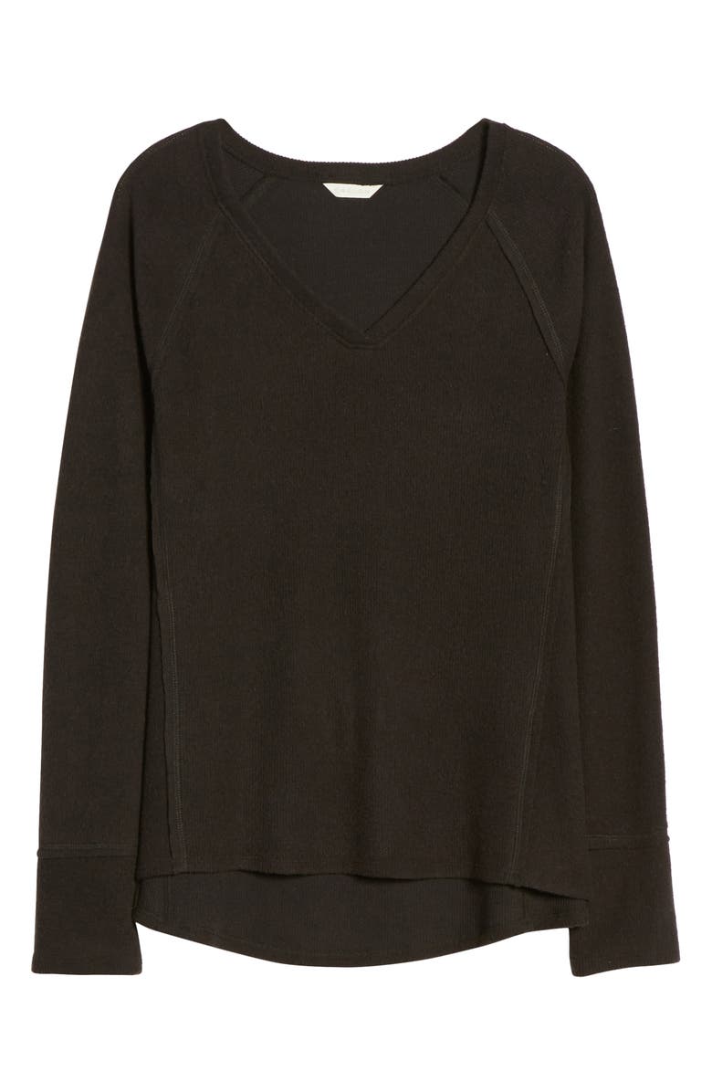 Caslon<sup>®</sup> Cozy V-Neck Ribbed Top, Alternate, color, 