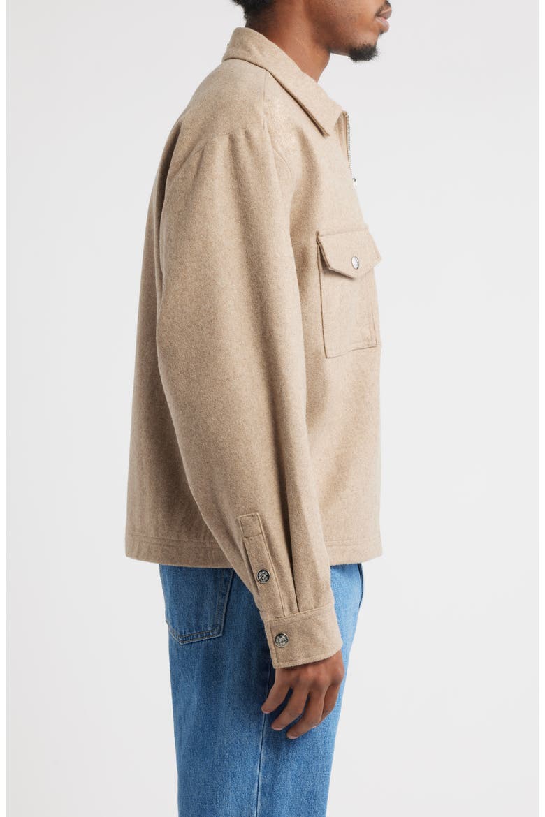 Trapani Wool Blend Zip-Up Jacket, Alternate, color, TAN