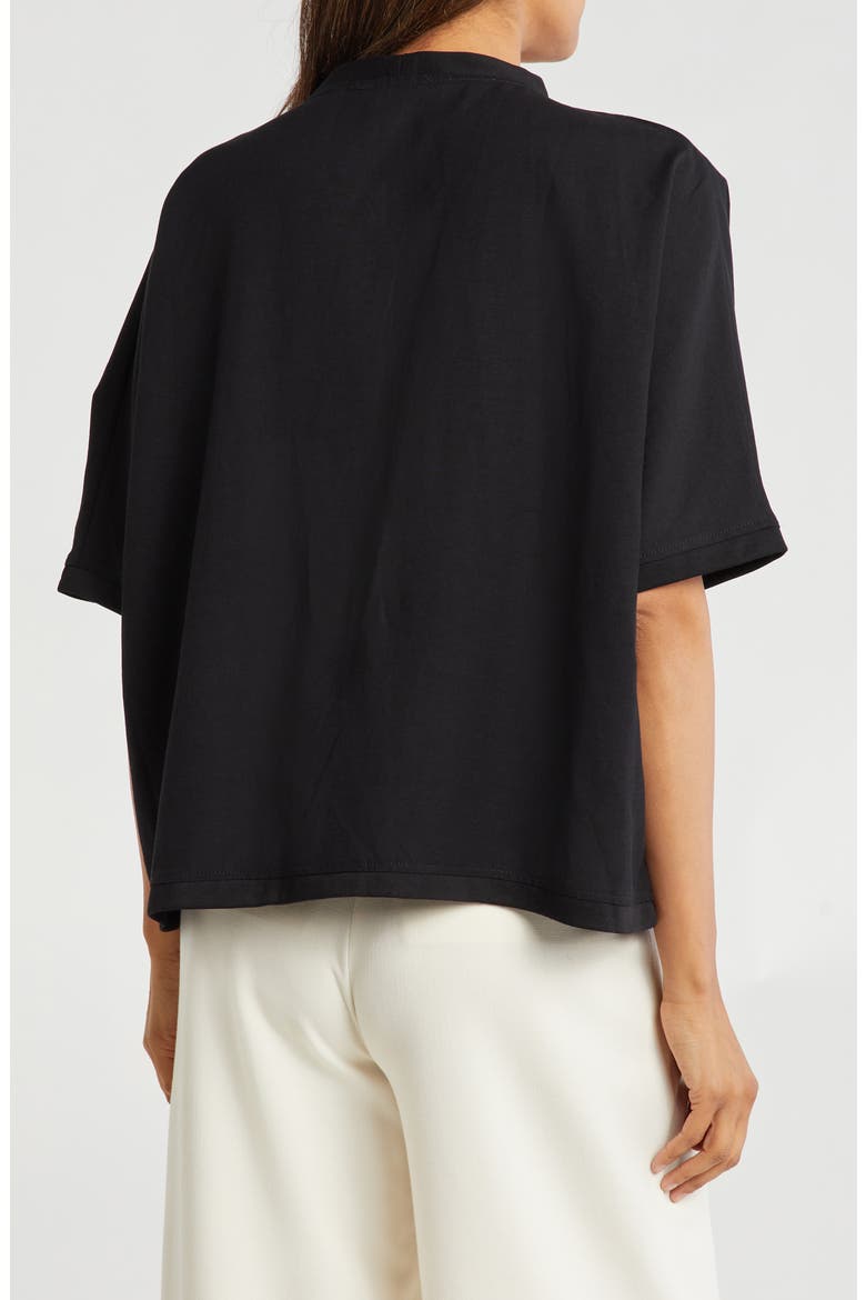 Single Button Short Sleeve Cardigan, Alternate, color, BLACK