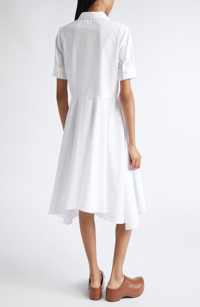 Marni Handerchief Hem A-Line Polo Dress, Alternate, color, 00W01 Lily White
