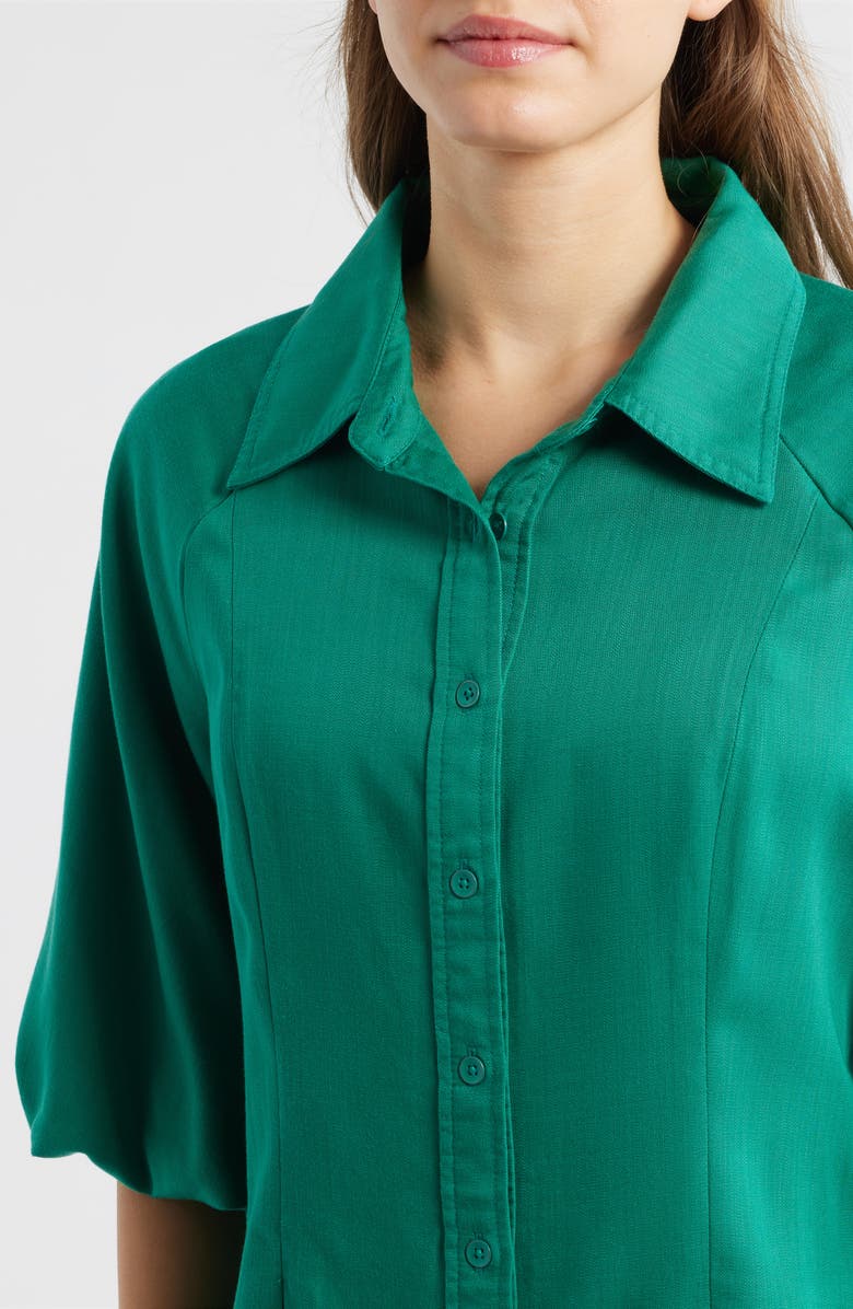 Wit & Wisdom Bubble Sleeve Shirt, Alternate, color, Lake Green