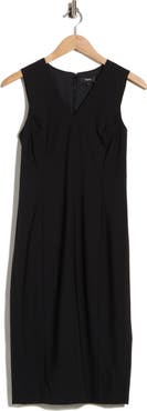 Theory Verve Wool V-Neck Midi Dress