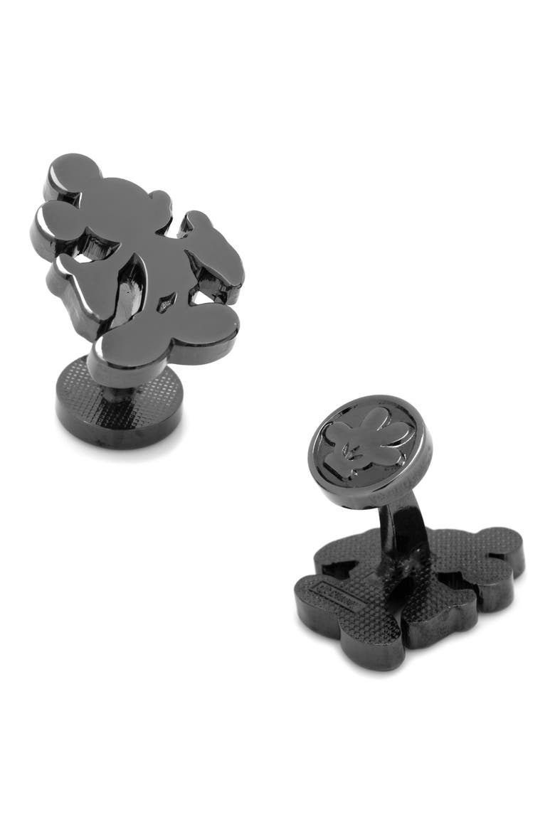 Mickey Mouse Silhouette Cuff Links, Alternate, color, BLACK