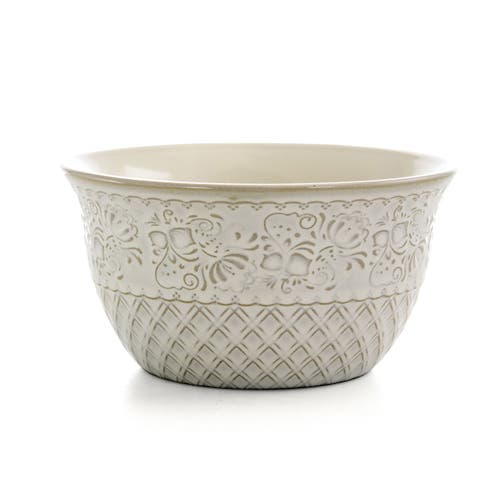 Elama Ivory Lotus 16-pc. Stoneware Dinnerware Set In White