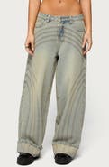 EDIKTED Cuffed Low Rise Baggy Jeans