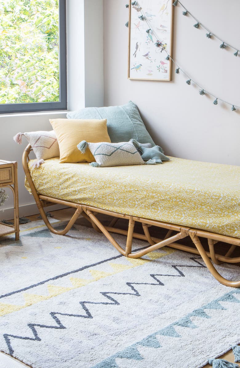 Lorena Canals Zigzag Stripe Washable Rug, Alternate, color, Vintage Blue