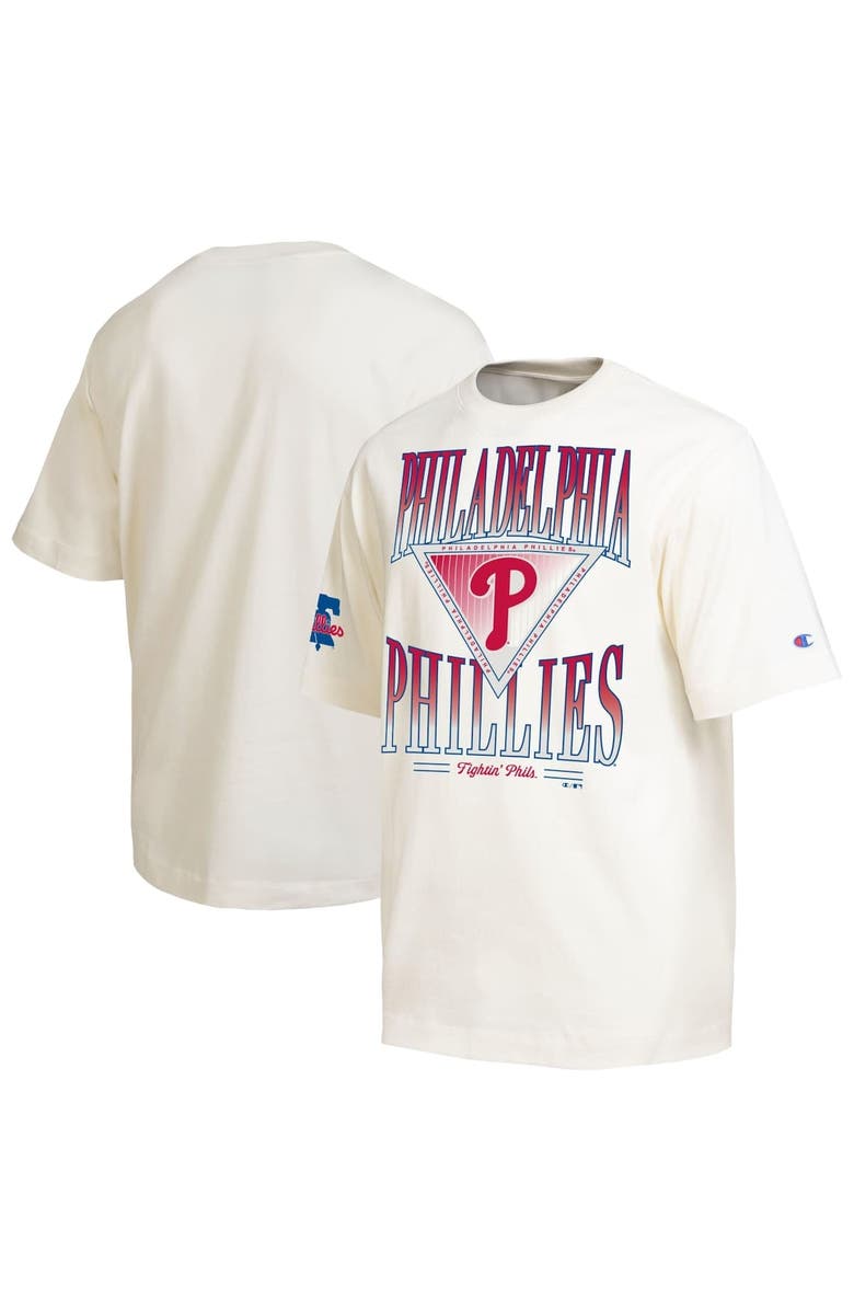 Champion Men's Champion Cream Philadelphia Phillies Traditions Two Locations T-Shirt, Main, color, Cream