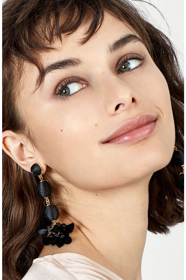 Tango Ball Drop Earrings, Alternate, color, BLACK