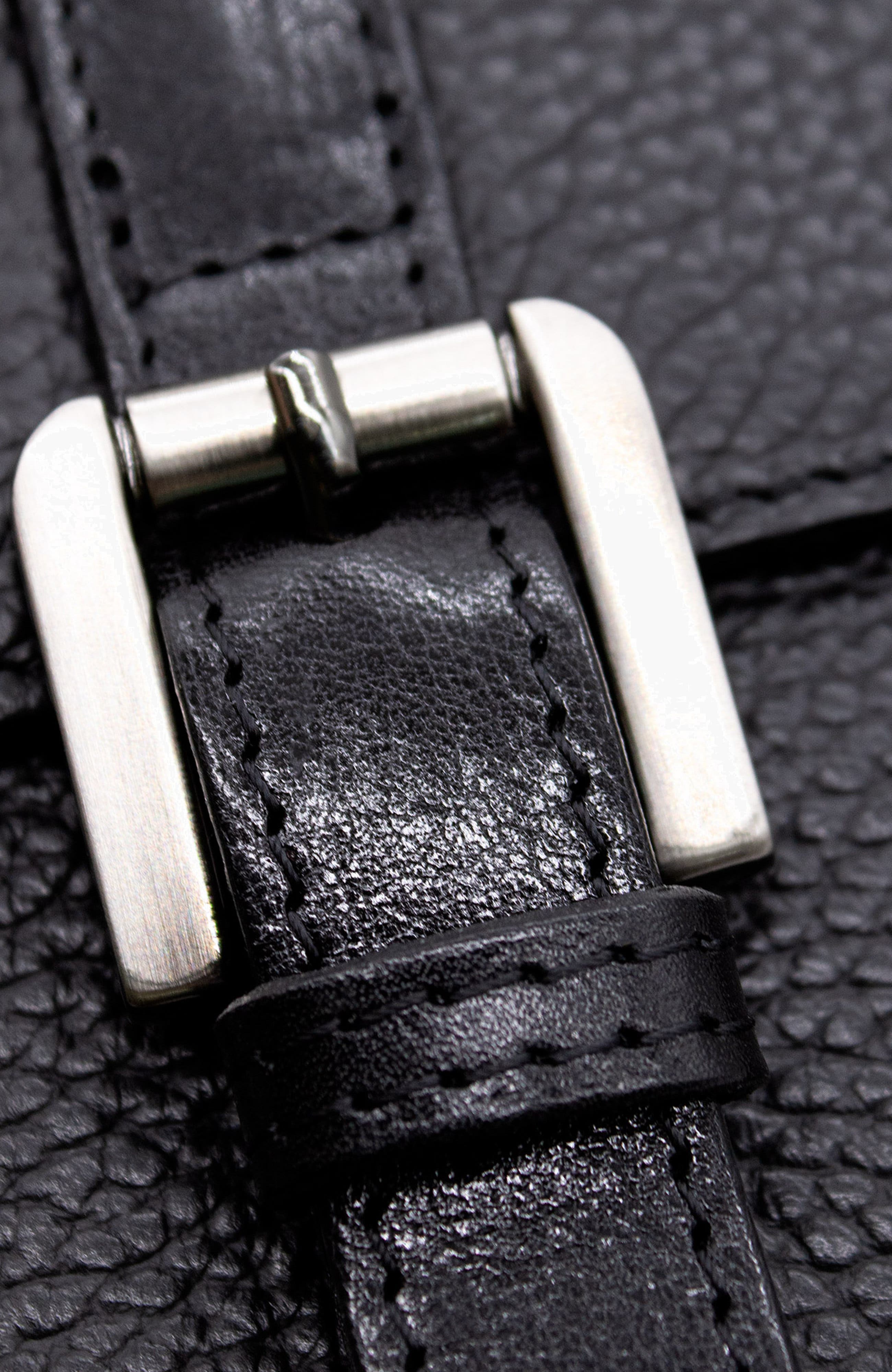 El Cavaleiro Leather Traveler Crossbody Bag 483, Alternate, color, Black
