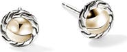 John Hardy JH Essential Stud Earrings, Gold, Sterling Silver, 7mm
