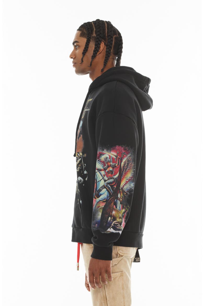 Horseman Full Zip Graphic Hoodie, Alternate, color, BLACK