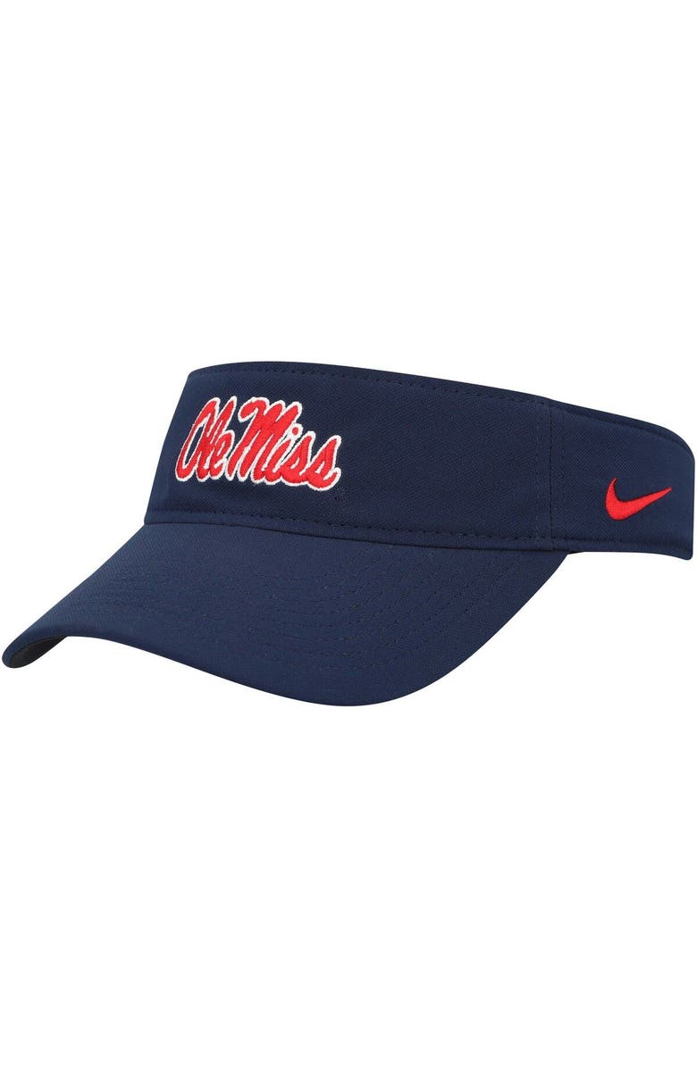 Nike Men's Nike Ole Miss Rebels Navy Sideline Performance Visor, Main, color,
