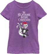 The Nightmare Before Christmas Girl's The Nightmare Before Christmas Jack Skellington Santa Hat Logo  Graphic T-Shirt