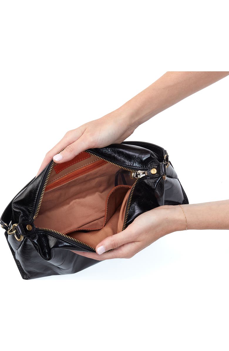 HOBO Avon Leather Shoulder Bag, Alternate, color, Black