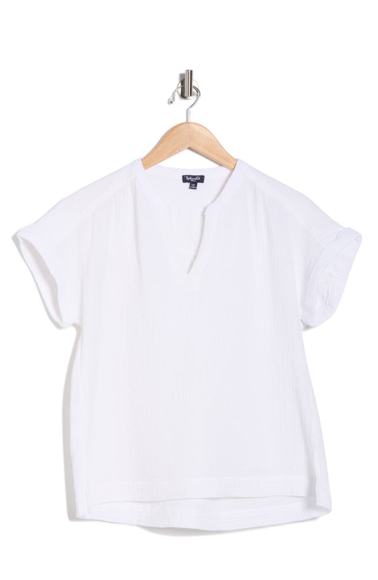 Splendid Saint Tropez Gauze Top, Main, color, White