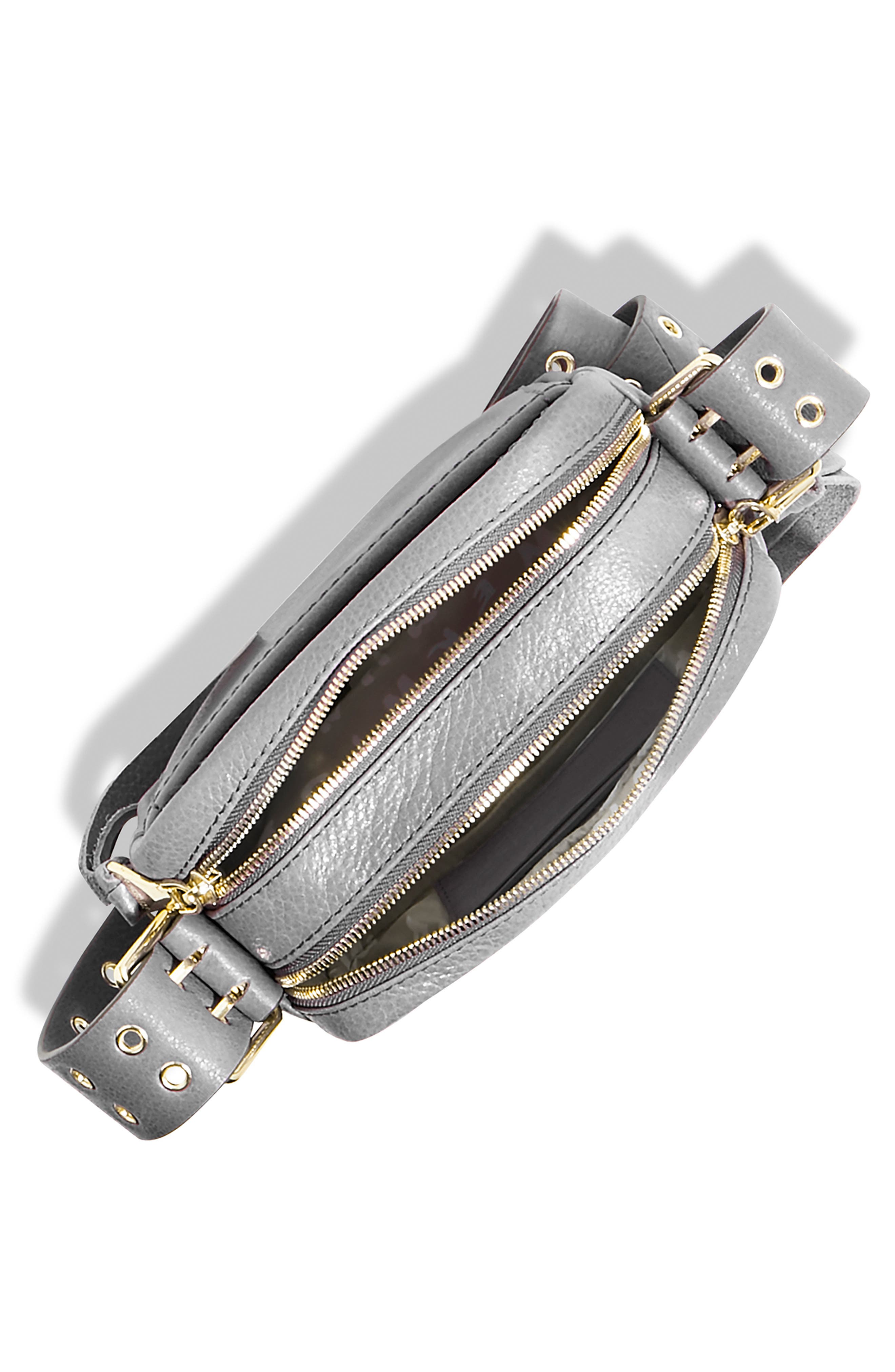 Cooper Leather Crossbody Bag, Alternate, color, COOL GREY