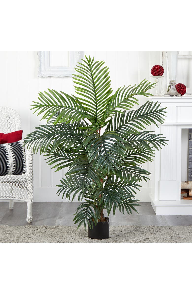 NEARLY NATURAL 4' Bamboo Palm Artificial Plant, Alternate, color,