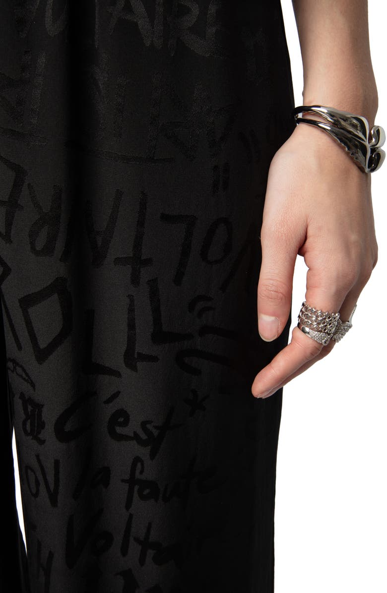 Zadig & Voltaire Pin Jac Manifesto Silk Pants, Alternate, color, 