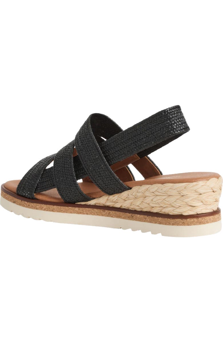 André Assous Noma Woven Wedge Sandal, Alternate, color, Black Raffia