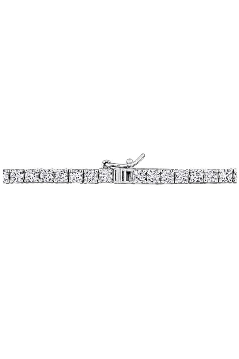 Pear Shaped Lab Created White Sapphire Tennis Necklace, Alternate, color, WHITE