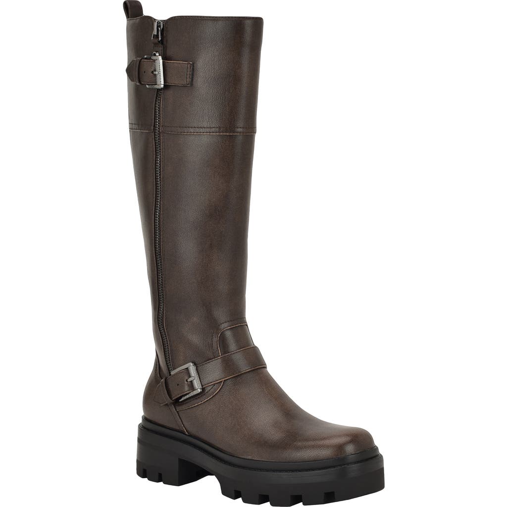 Guess Lynnie Knee High Boot In Brown