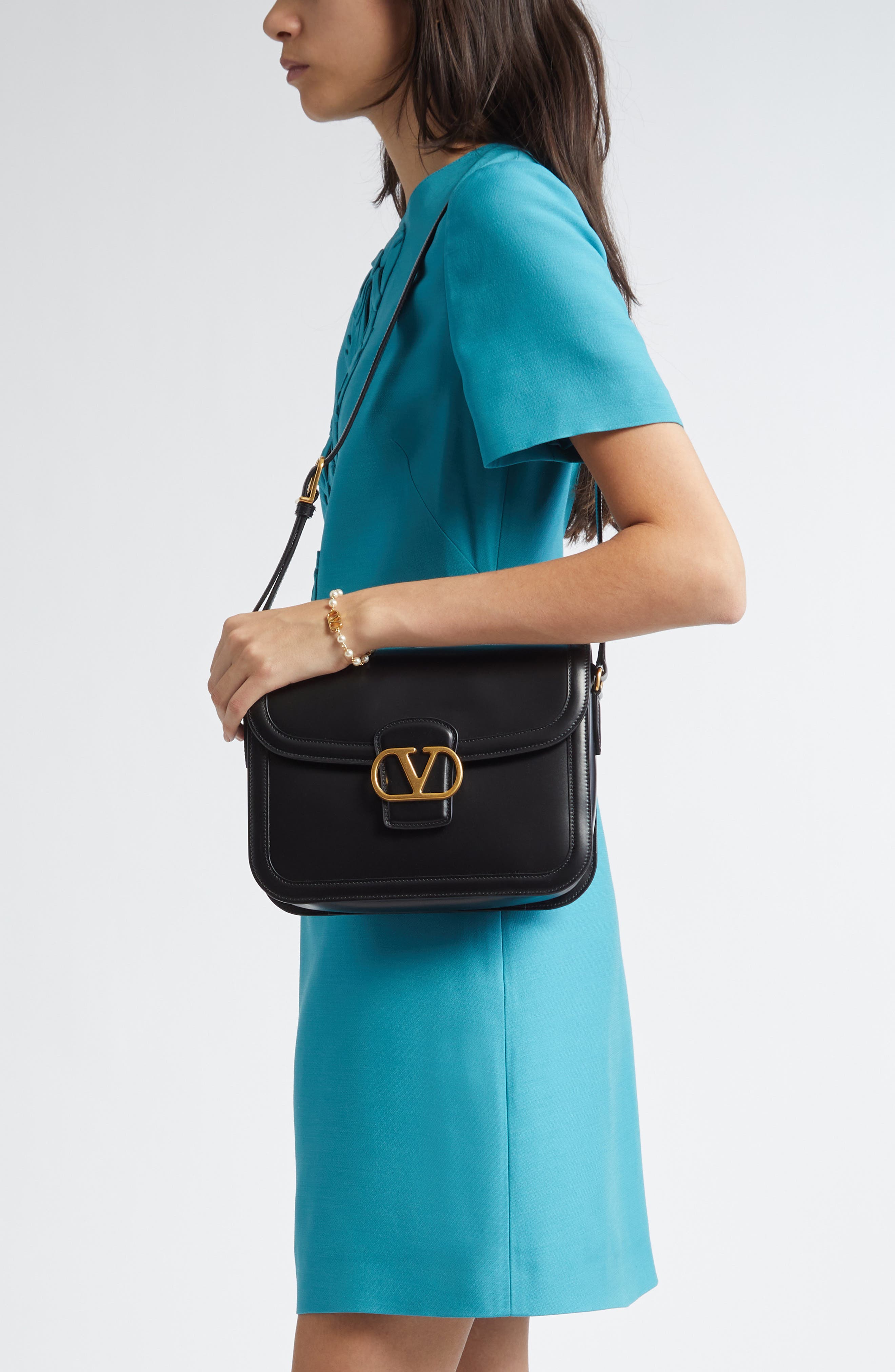 Valentino Garavani 9TO5 Leather Shoulder Bag, Alternate, color, 