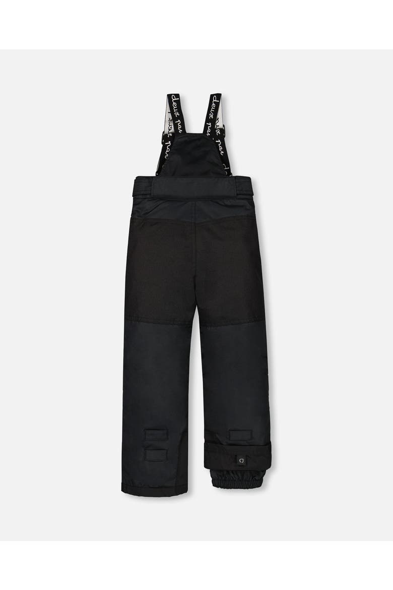 Little Girl's Two Piece Snowsuit Printed Retro Flowers With Black, Alternate, color, Anthracite