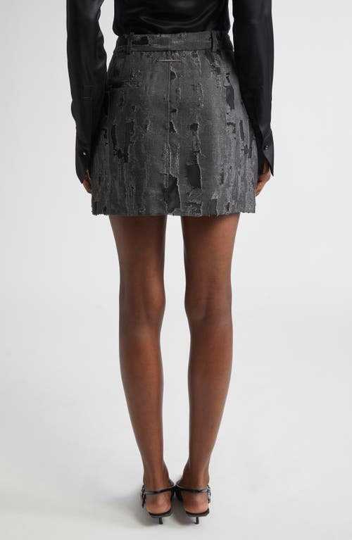 Grace Ling Torn Burnout Miniskirt In Gray