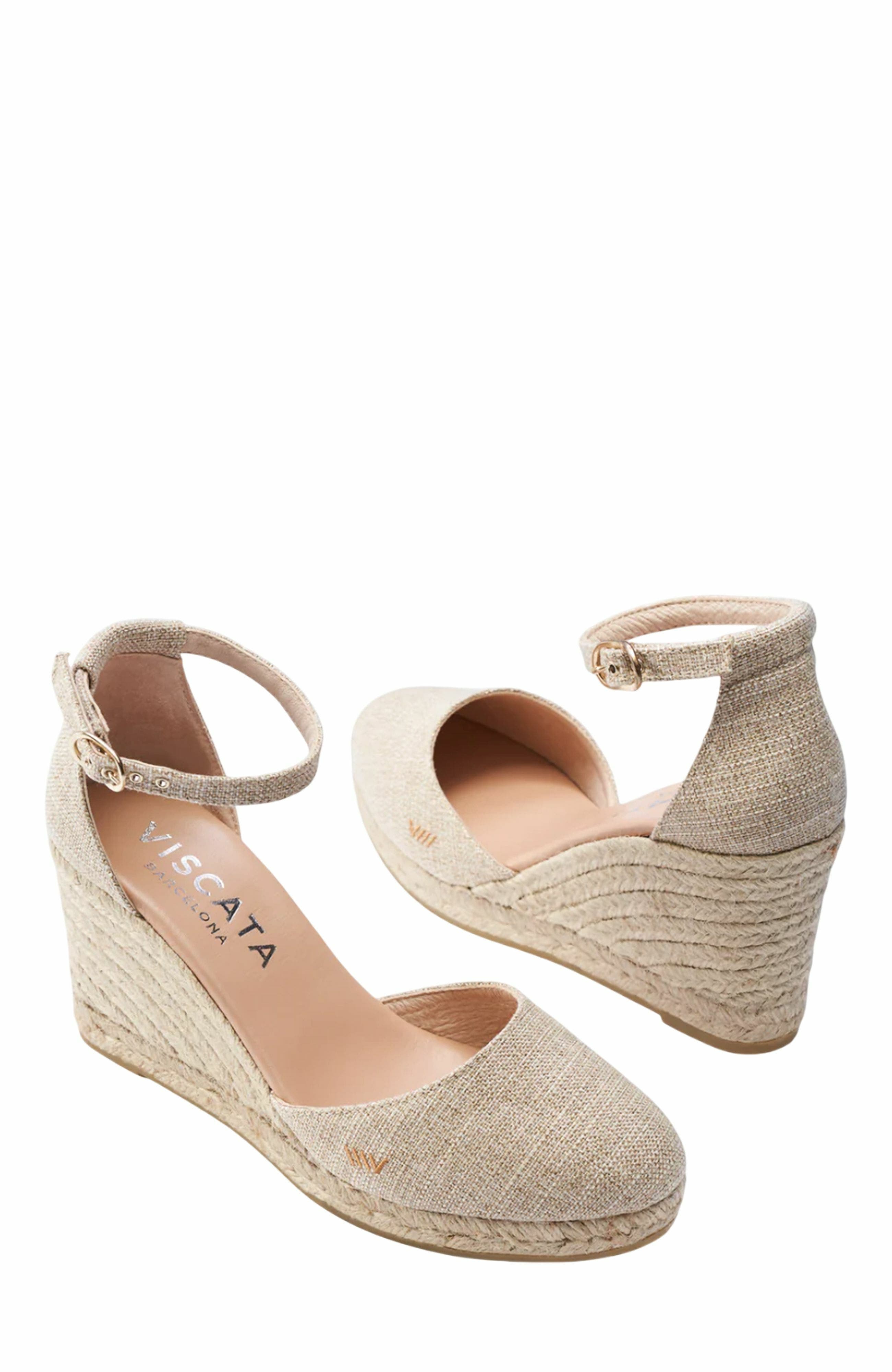 VISCATA Estartit Canvas Espadrille Wedges, Alternate, color, Gold
