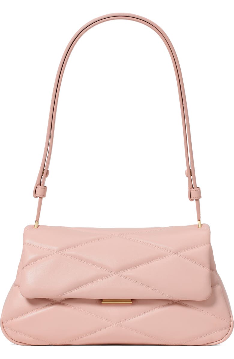 Kate Spade New York grace diamond quilted leather shoulder bag, Main, color, Rose Smoke