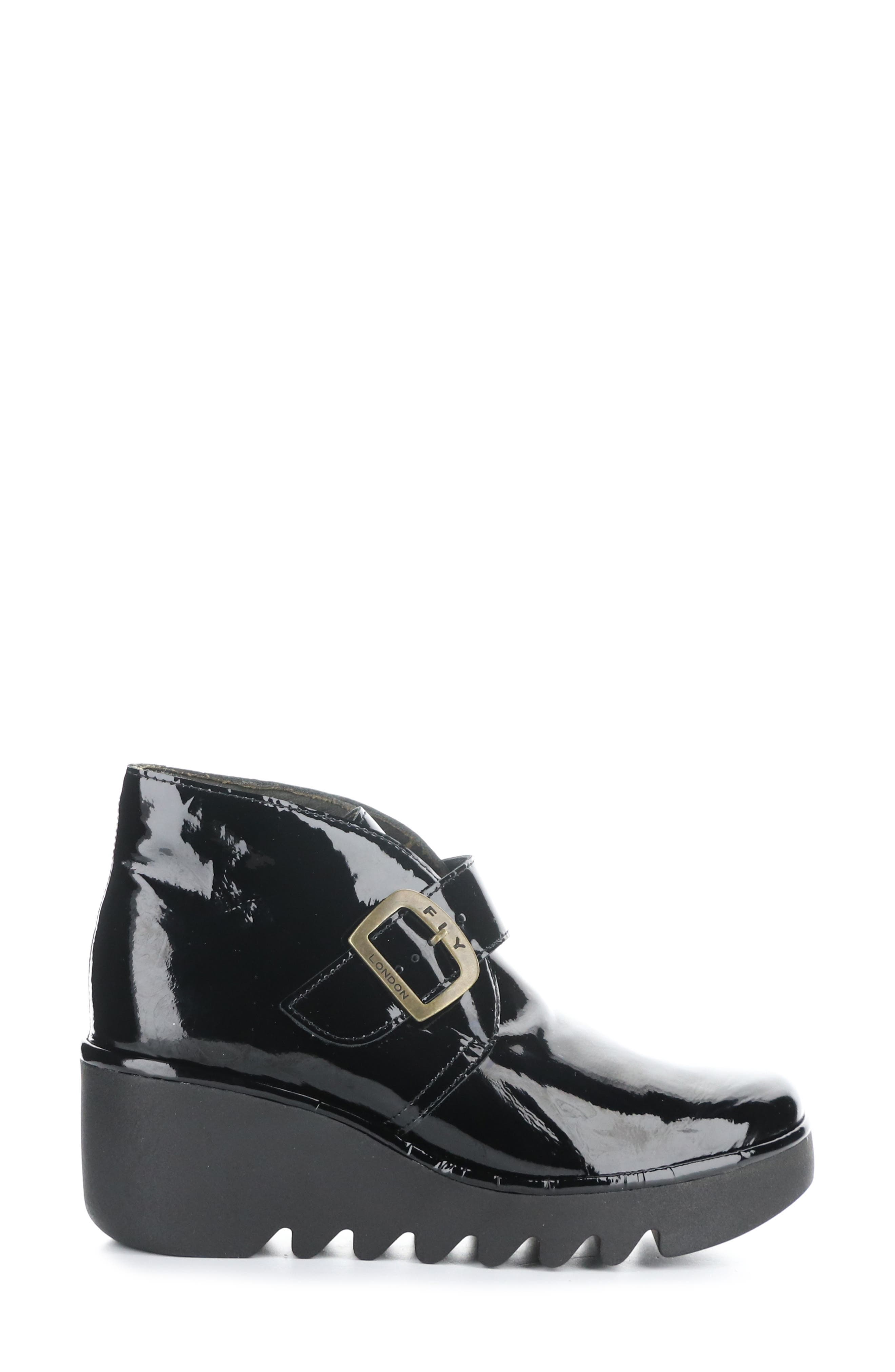 Fly London Birt Wedge Bootie, Alternate, color, 007 Black Atlantis