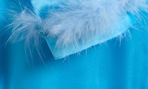 Ava & Yelly Kids' Faux Fur Trim Satin Pajamas