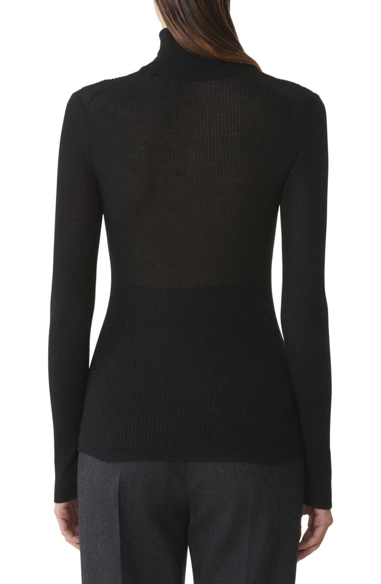Lanvin Merino Wool And Silk Turtleneck Sweater, Alternate, color, Noir