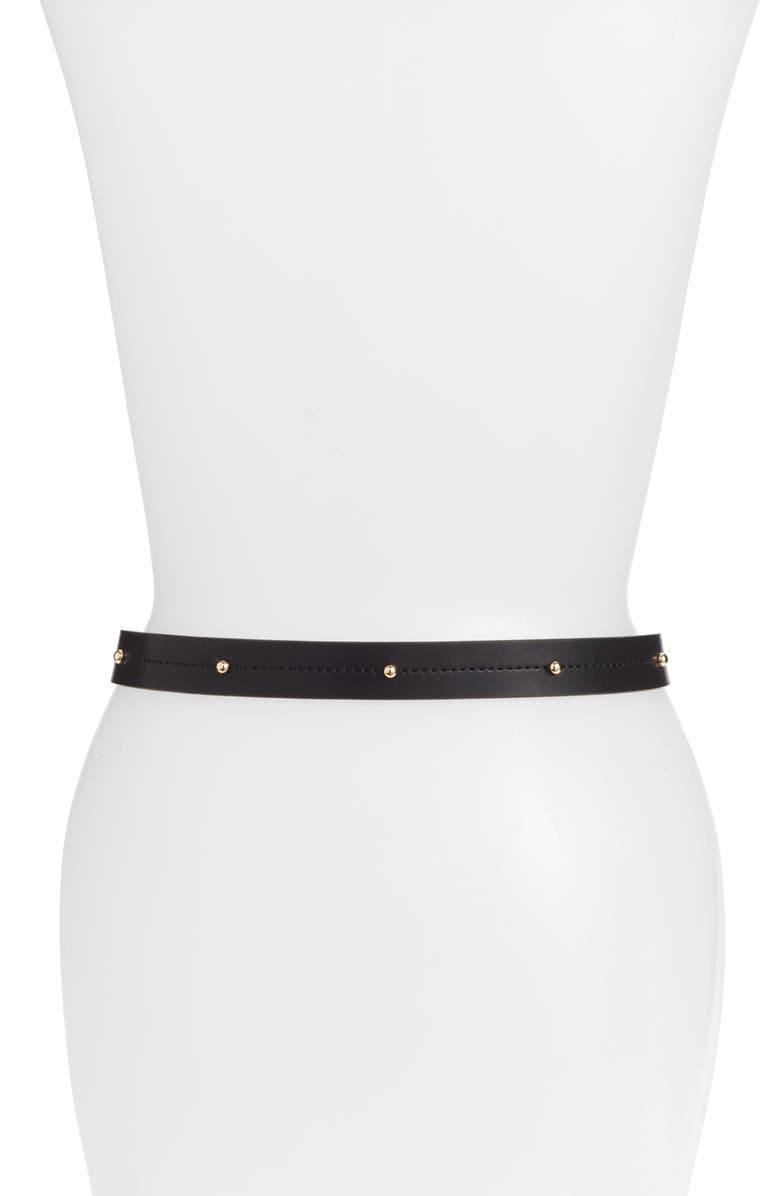 Rebecca Minkoff Dome Stud Leather Belt, Alternate, color, 