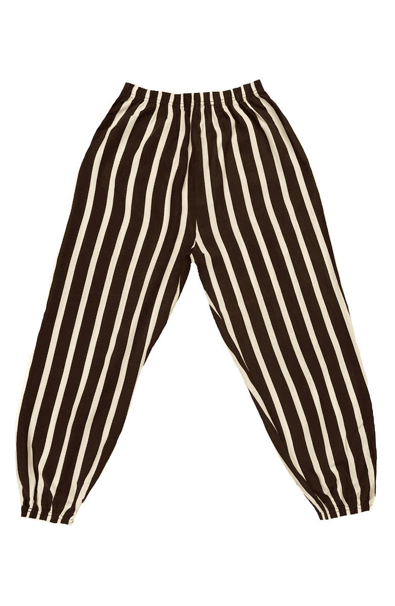 NIKKI LUND Stripe Balloon Leg Pants, Alternate, color, Black