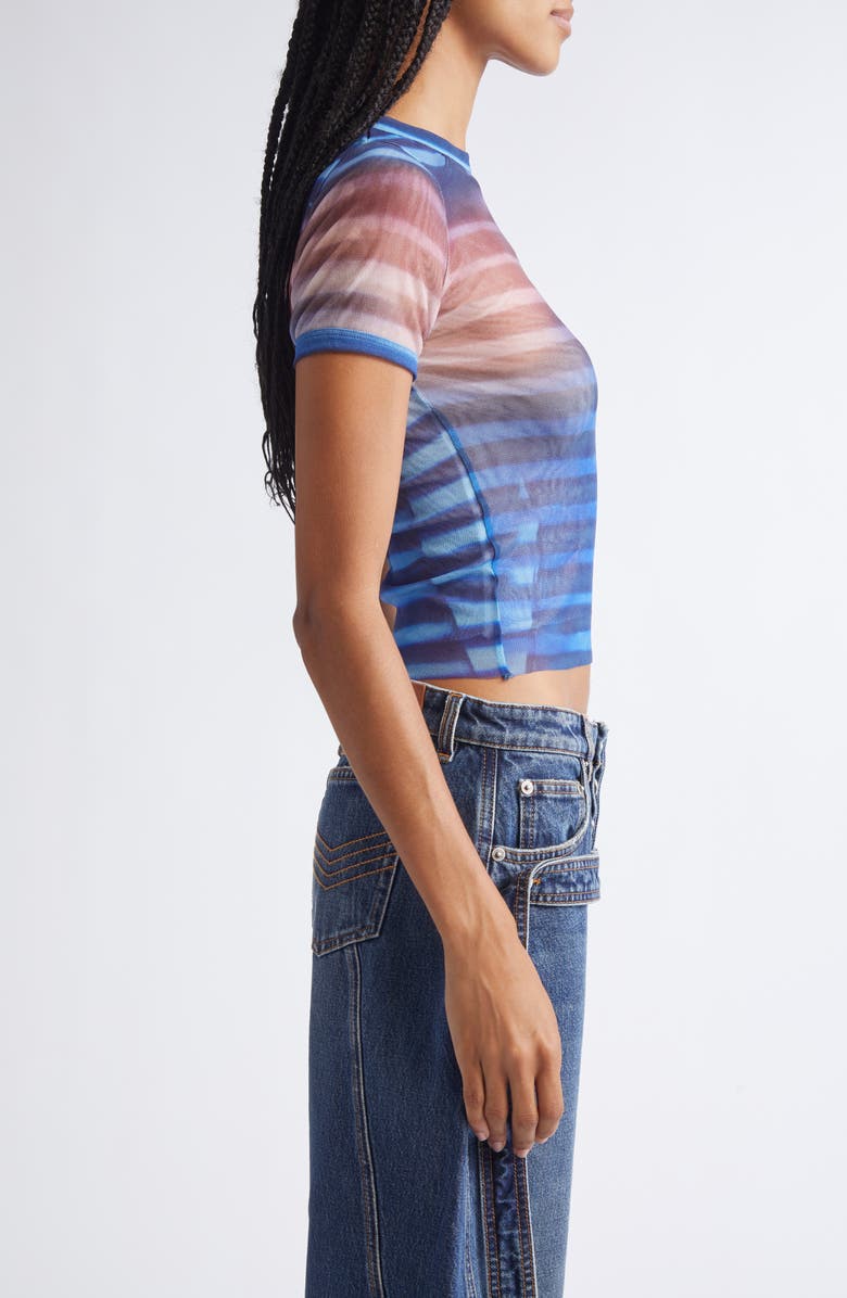 Jean Paul Gaultier Air Print Mesh Baby Tee, Alternate, color, Light Blue/ Blue/ Peach