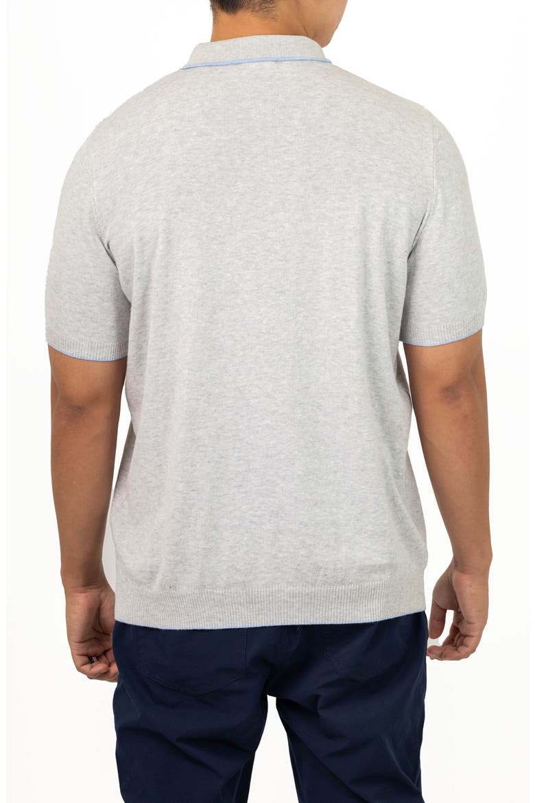 Mitte Zip Cotton Polo, Alternate, color, GREY