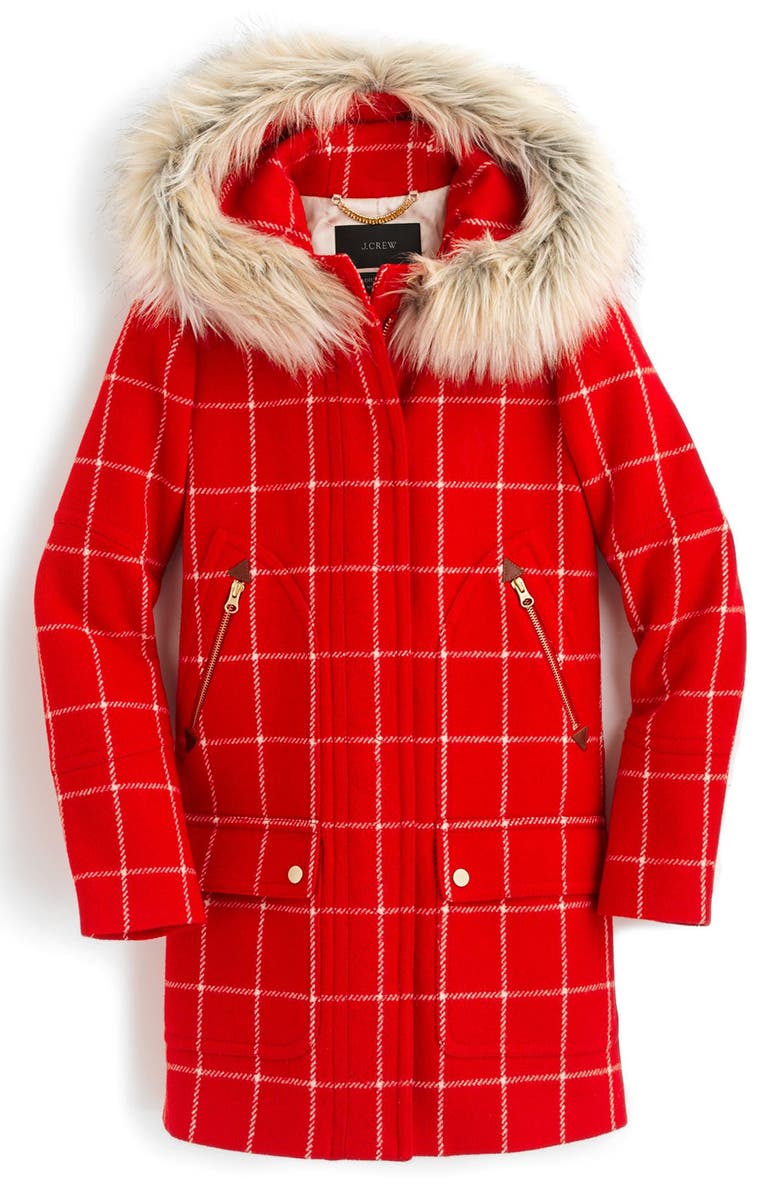 J.CREW FACTORY J.Crew Windowpane Check Chateau Parka, Alternate, color,