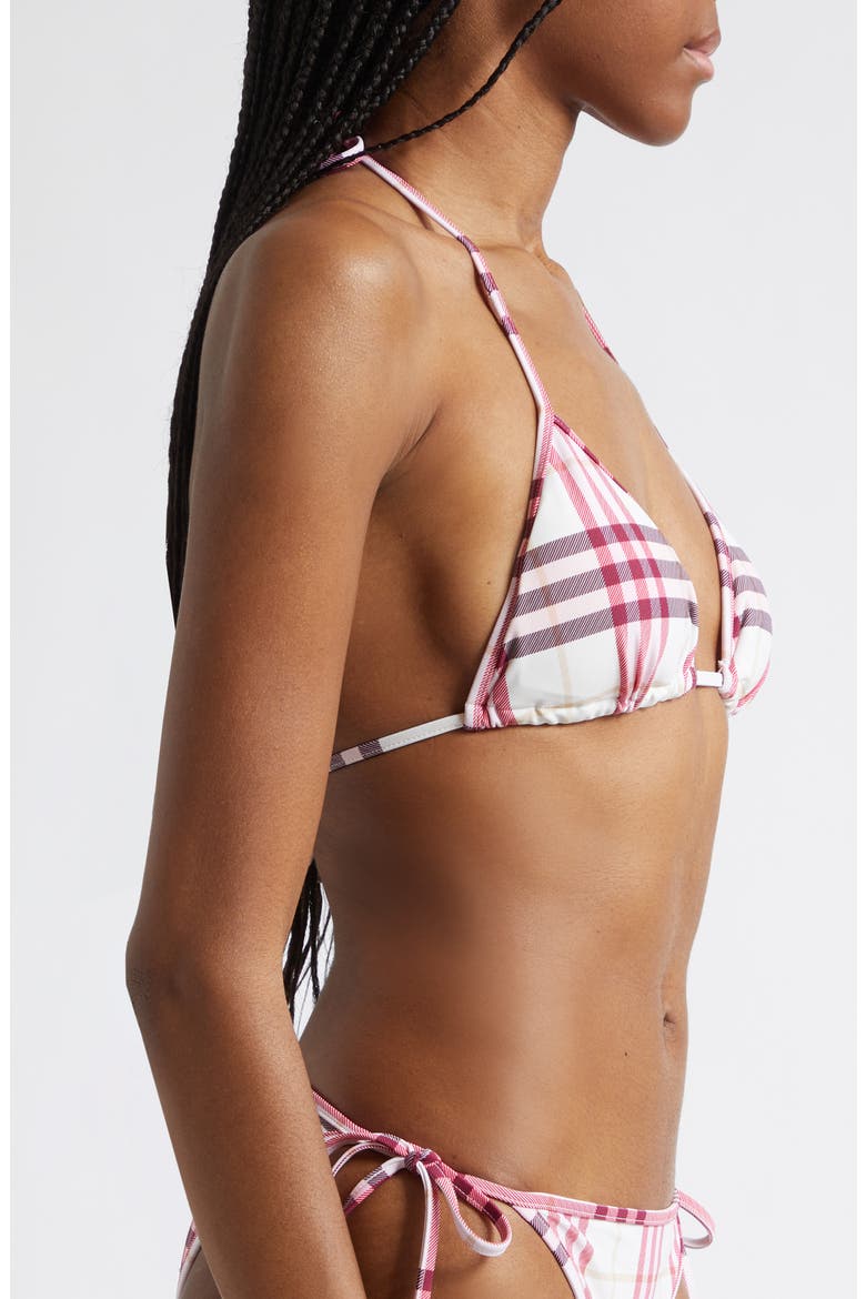 Sadie Check String Bikini Top, Alternate, color, AUBERGINE PRPL IP CK