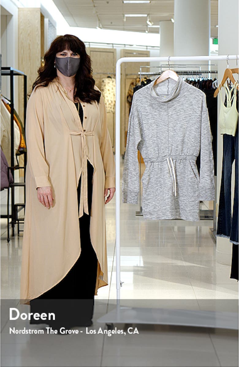 Peaceful Funnel Neck Tie Waist Sweatshirt, sales video thumbnail