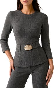 Love By Design Stef Belted Three-Quarter Sleeve Top